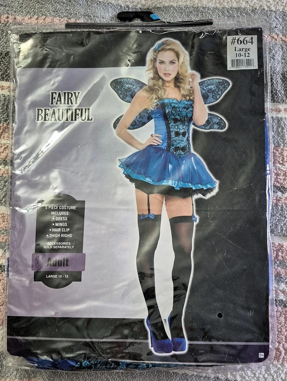 Fairy Beautiful Fairy Costume Blue & Black Size Large NWT